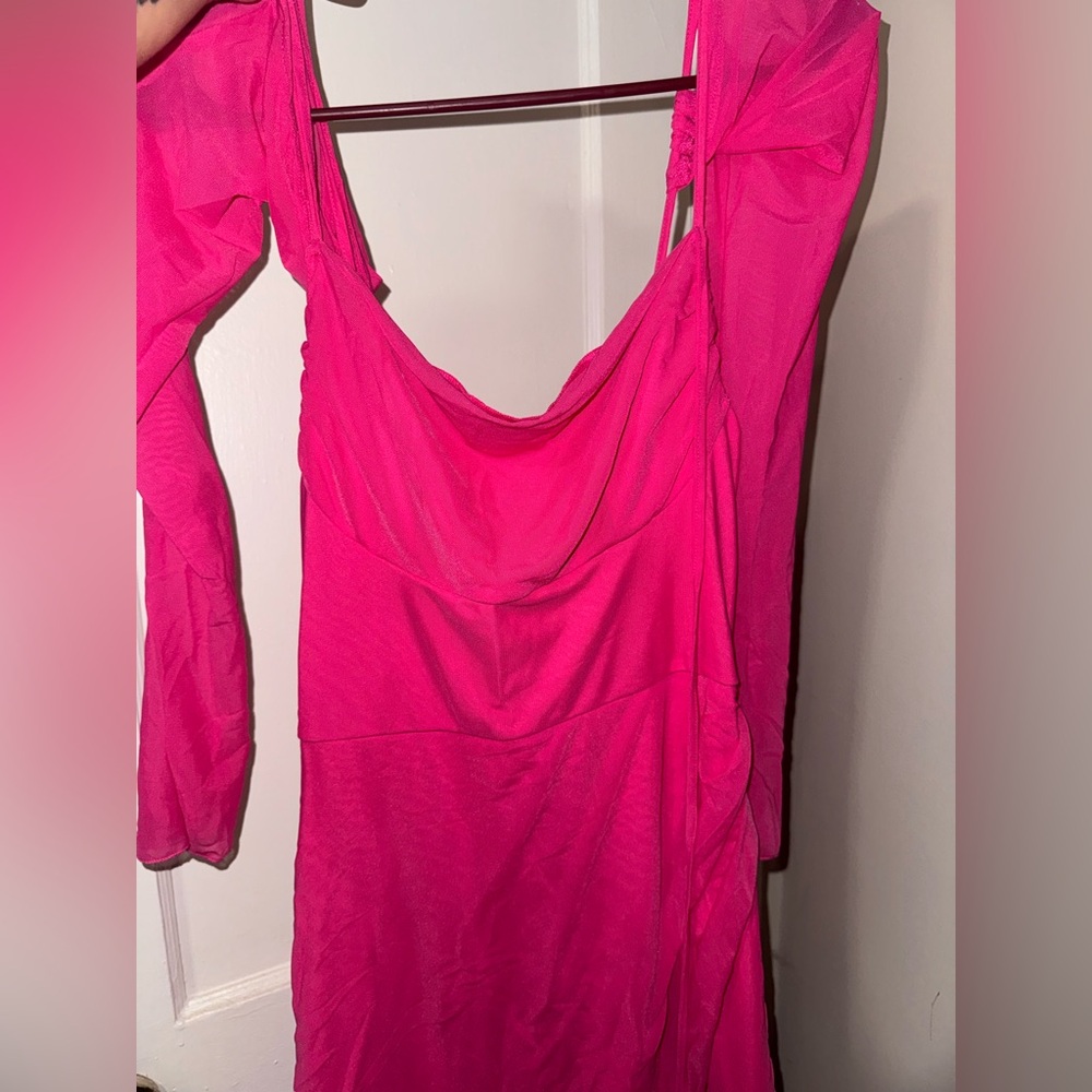 SHEIN Hot Pink Long Sleeve Dress